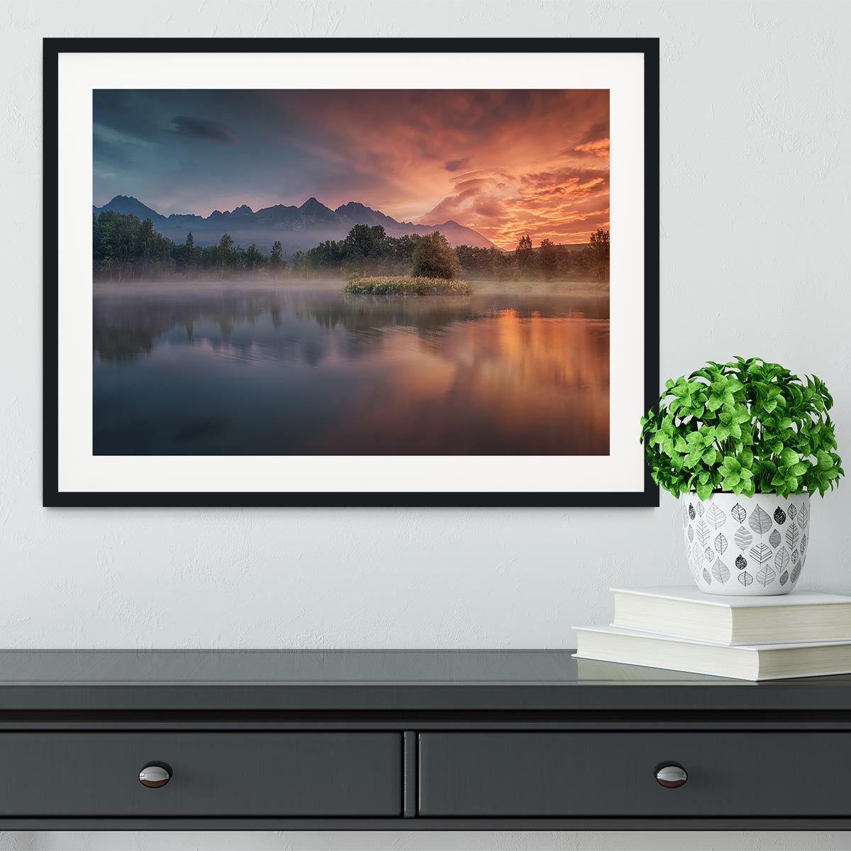 Daybreak By The Lake Framed Print - Canvas Art Rocks - 1