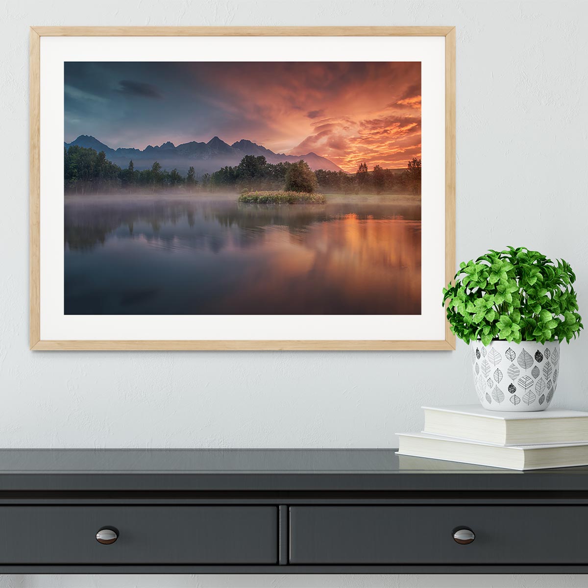 Daybreak By The Lake Framed Print - Canvas Art Rocks - 3