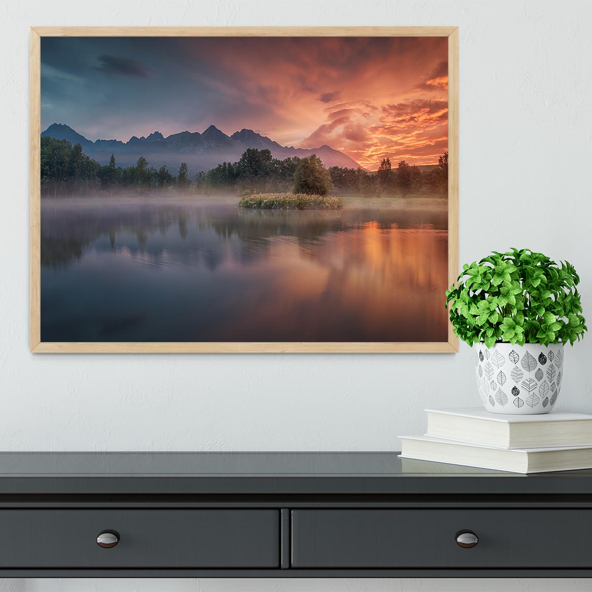 Daybreak By The Lake Framed Print - Canvas Art Rocks - 4