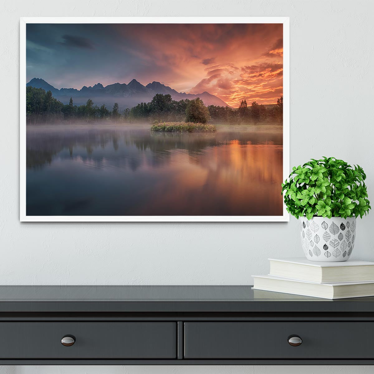 Daybreak By The Lake Framed Print - Canvas Art Rocks -6