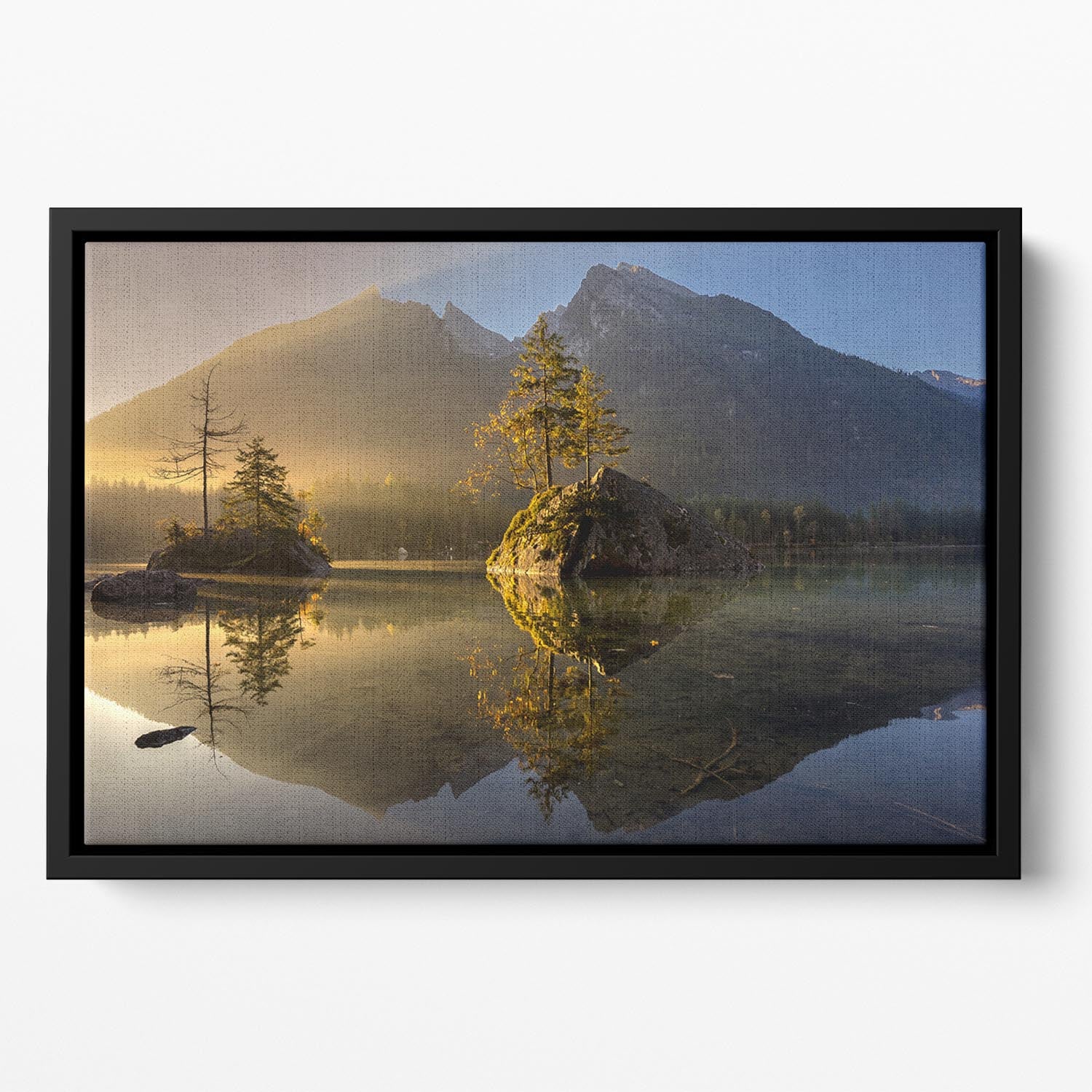 Golden Morning Floating Framed Canvas - Canvas Art Rocks - 2