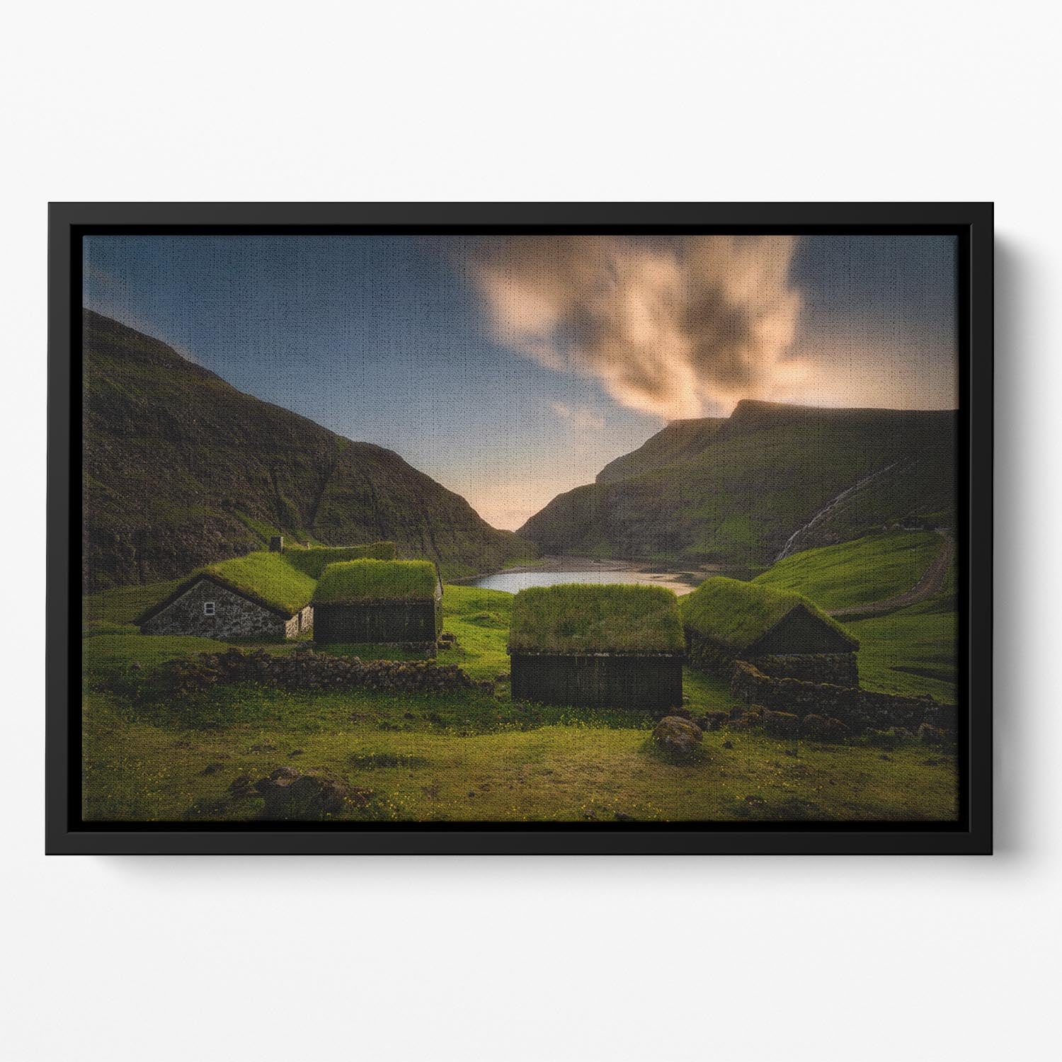 Saksun Village Floating Framed Canvas - Canvas Art Rocks - 2