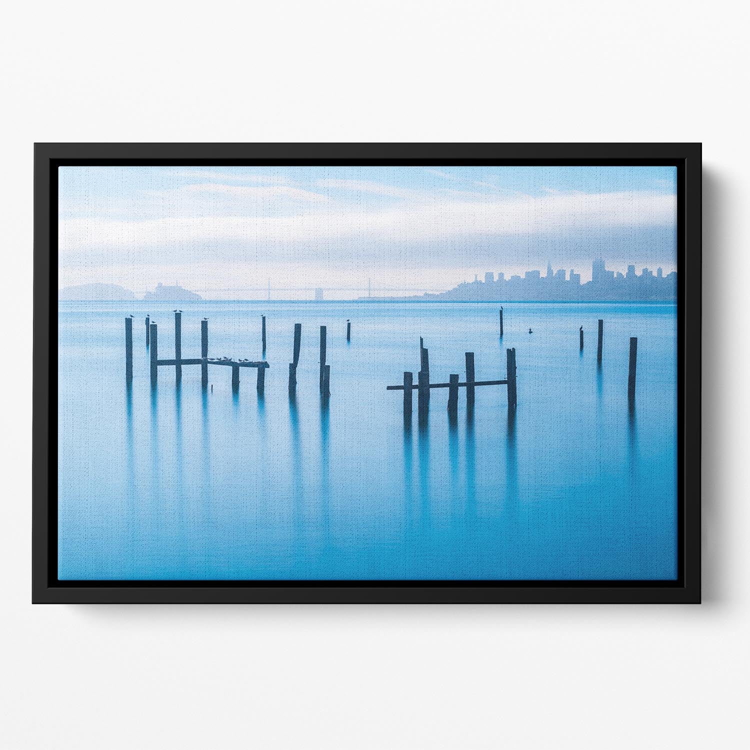 The Old Pier Of Sausalito Floating Framed Canvas - Canvas Art Rocks - 2