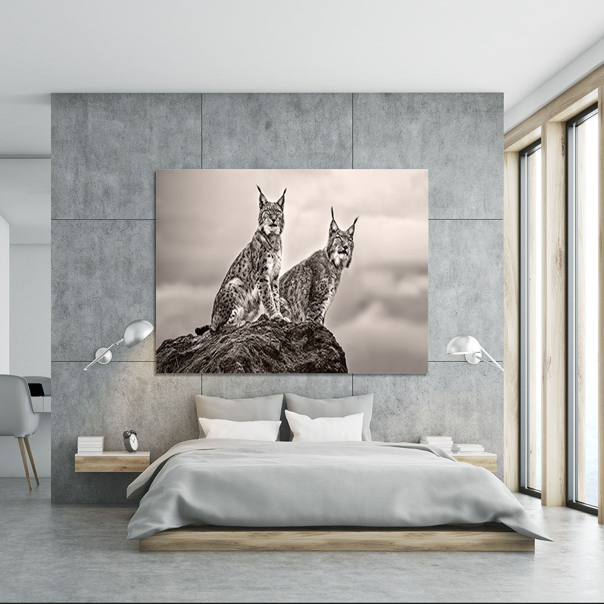 Two Lynx on rock Canvas Print or Poster - Canvas Art Rocks - 5