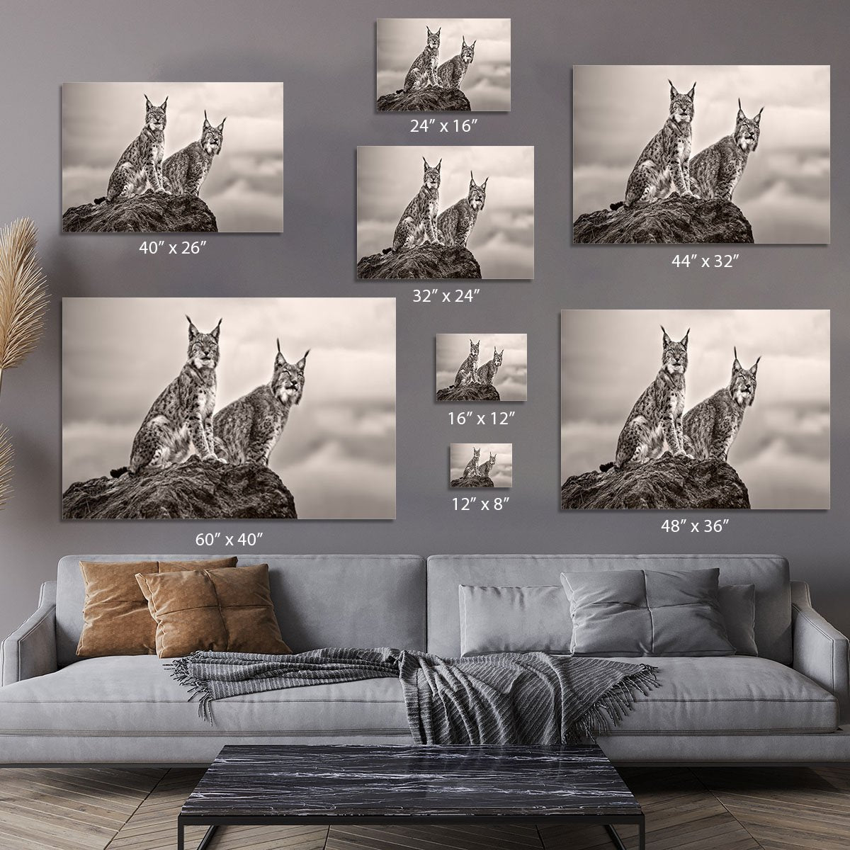 Two Lynx on rock Canvas Print or Poster - Canvas Art Rocks - 7