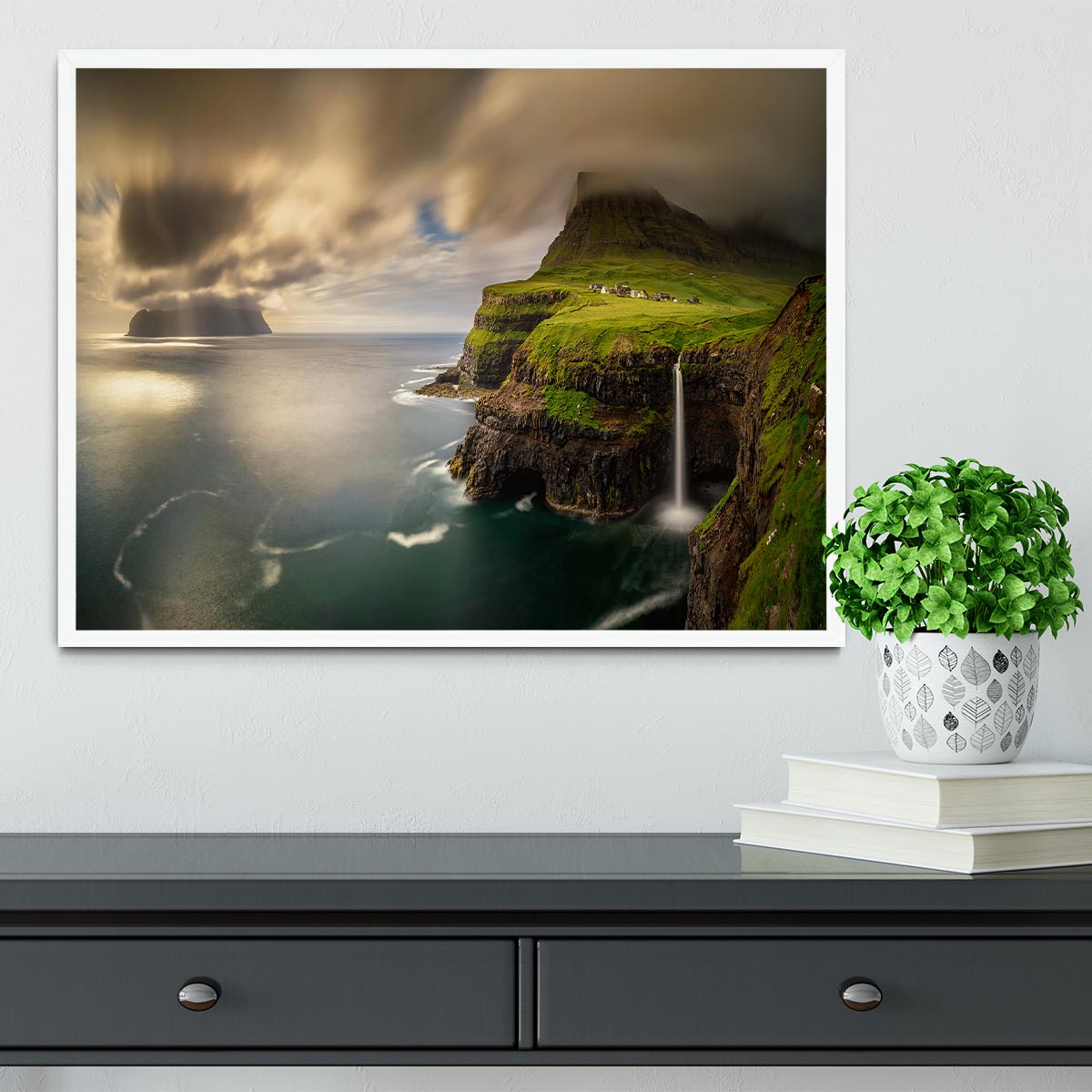 Gasadalur A Mykines Framed Print - Canvas Art Rocks -6