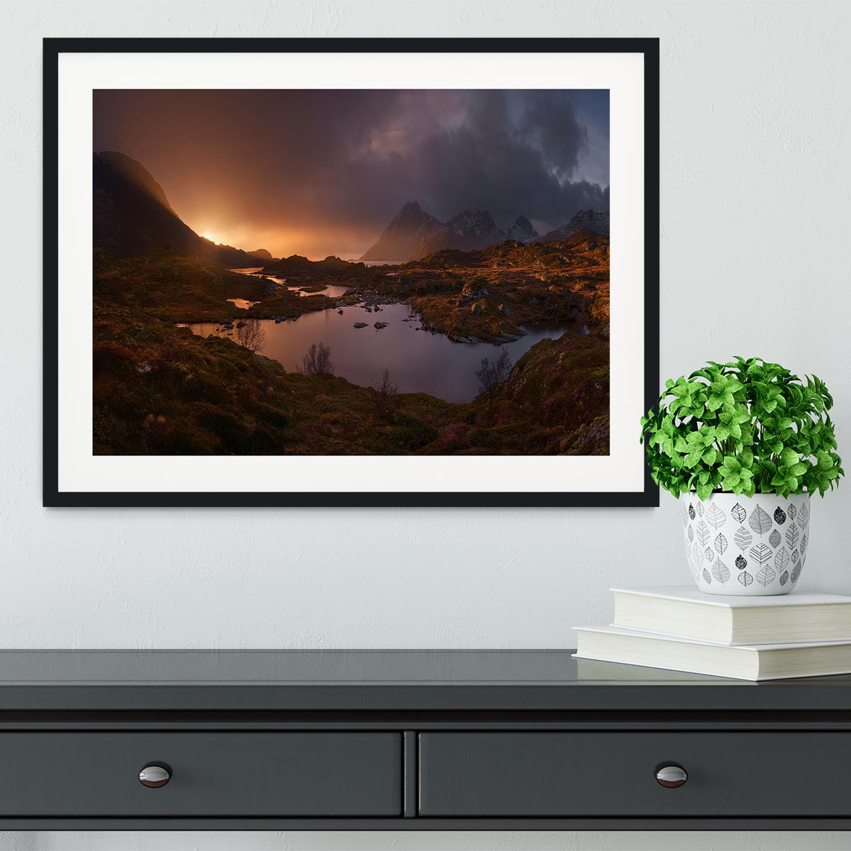 Sunrise Over Lofoten Framed Print - Canvas Art Rocks - 1