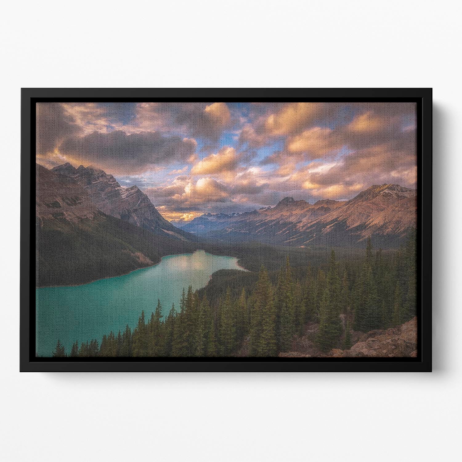 Peyto Lake At Dusk Floating Framed Canvas - Canvas Art Rocks - 2