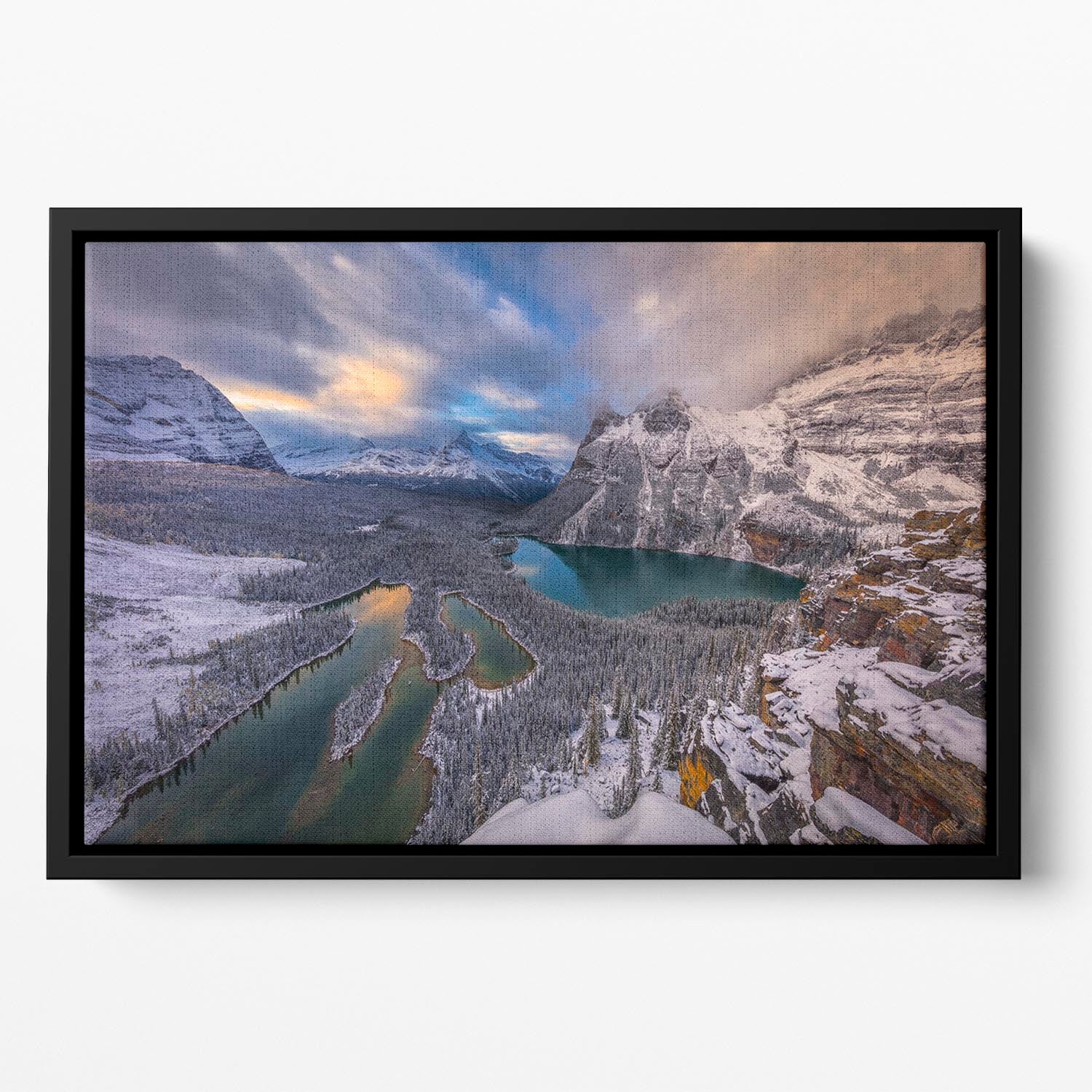 Lake Ohara Floating Framed Canvas - Canvas Art Rocks - 2