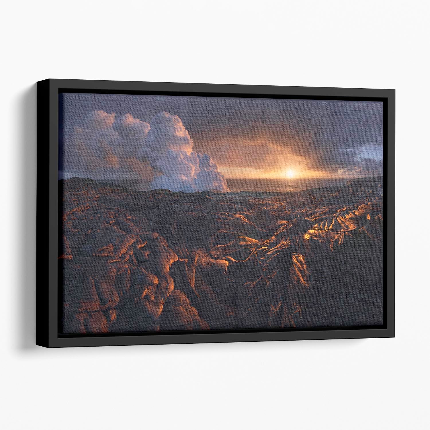 Lava Fields Floating Framed Canvas - Canvas Art Rocks - 1