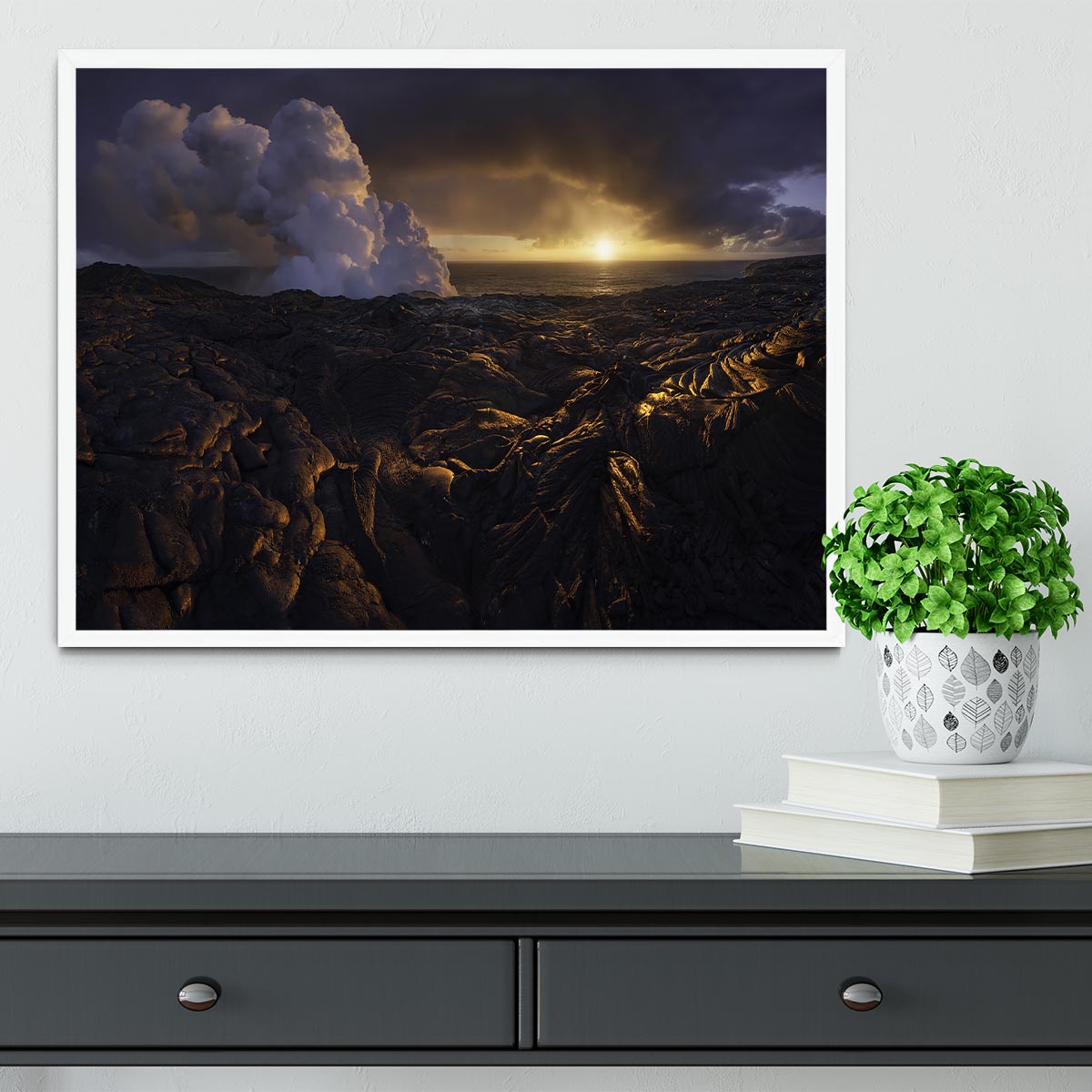 Lava Fields Framed Print - Canvas Art Rocks -6