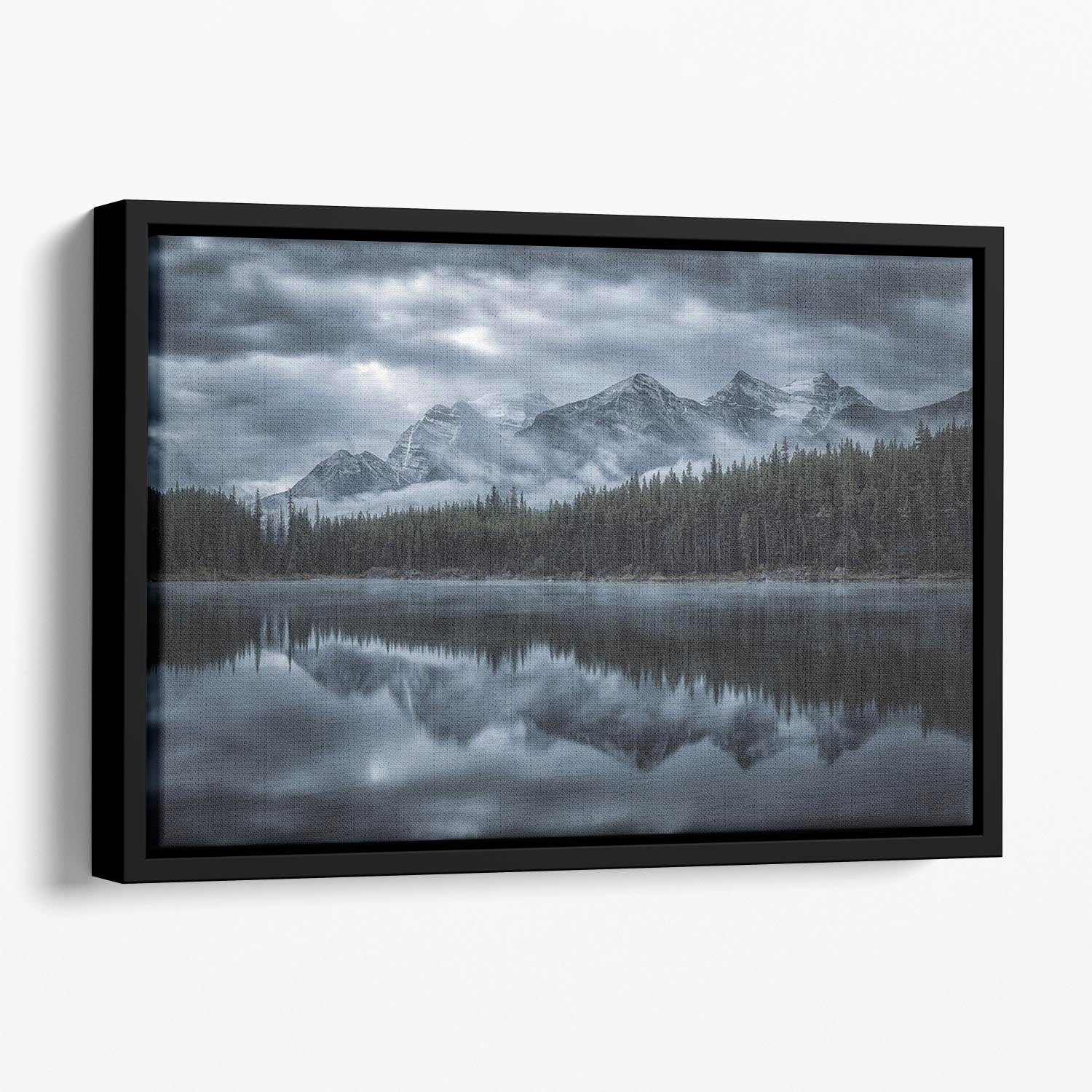 Cold Mountains Floating Framed Canvas - Canvas Art Rocks - 1