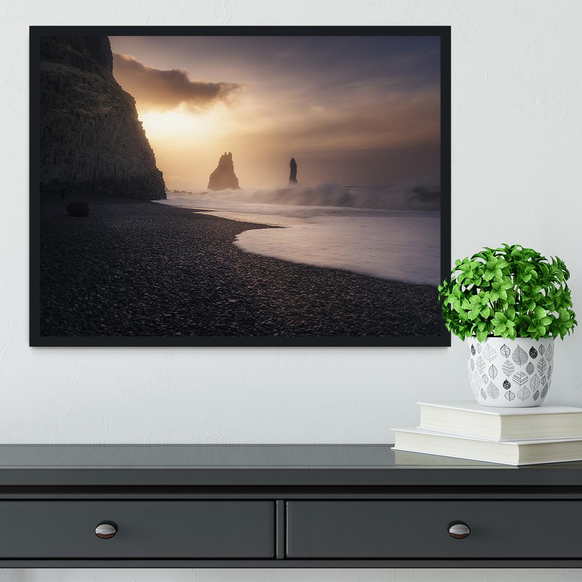 Reynisfjara Sunrise Framed Print - Canvas Art Rocks - 2