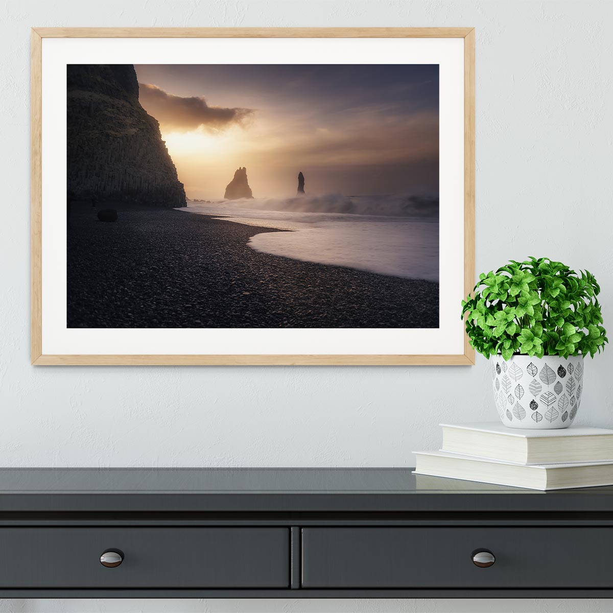 Reynisfjara Sunrise Framed Print - Canvas Art Rocks - 3