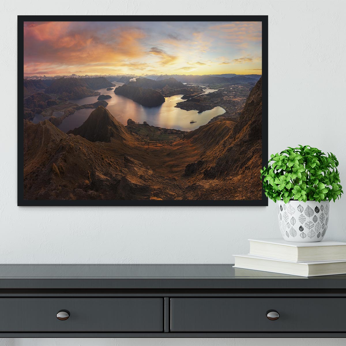 Roy's Peak Panorama View Framed Print - Canvas Art Rocks - 2