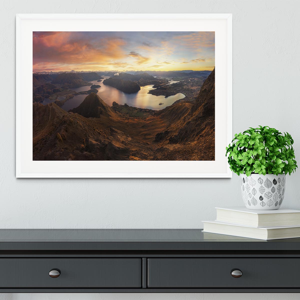 Roy's Peak Panorama View Framed Print - Canvas Art Rocks - 5