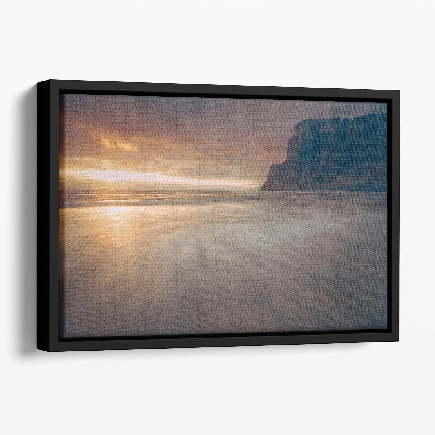 Kvalvika Floating Framed Canvas - Canvas Art Rocks - 1