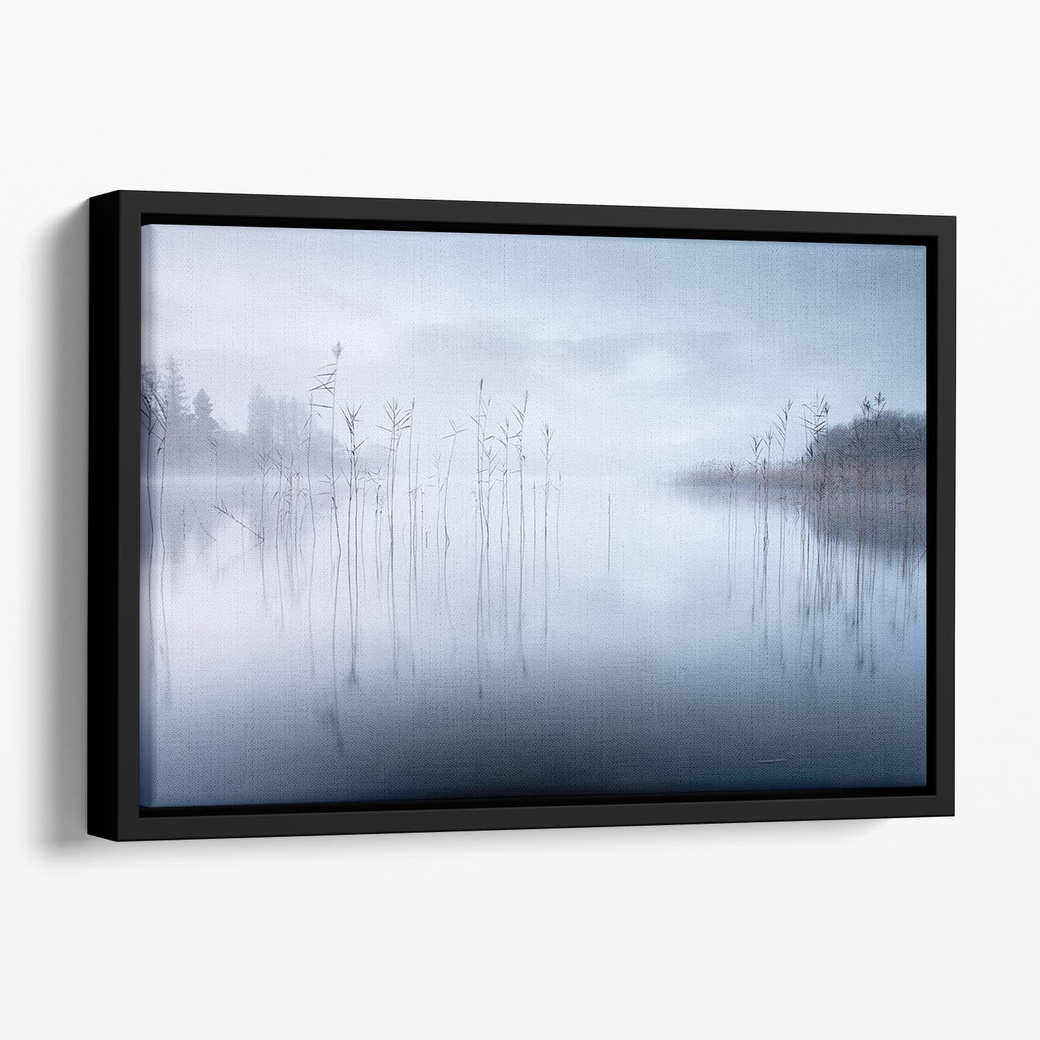 Silky Landscape Lake Floating Framed Canvas - Canvas Art Rocks - 1