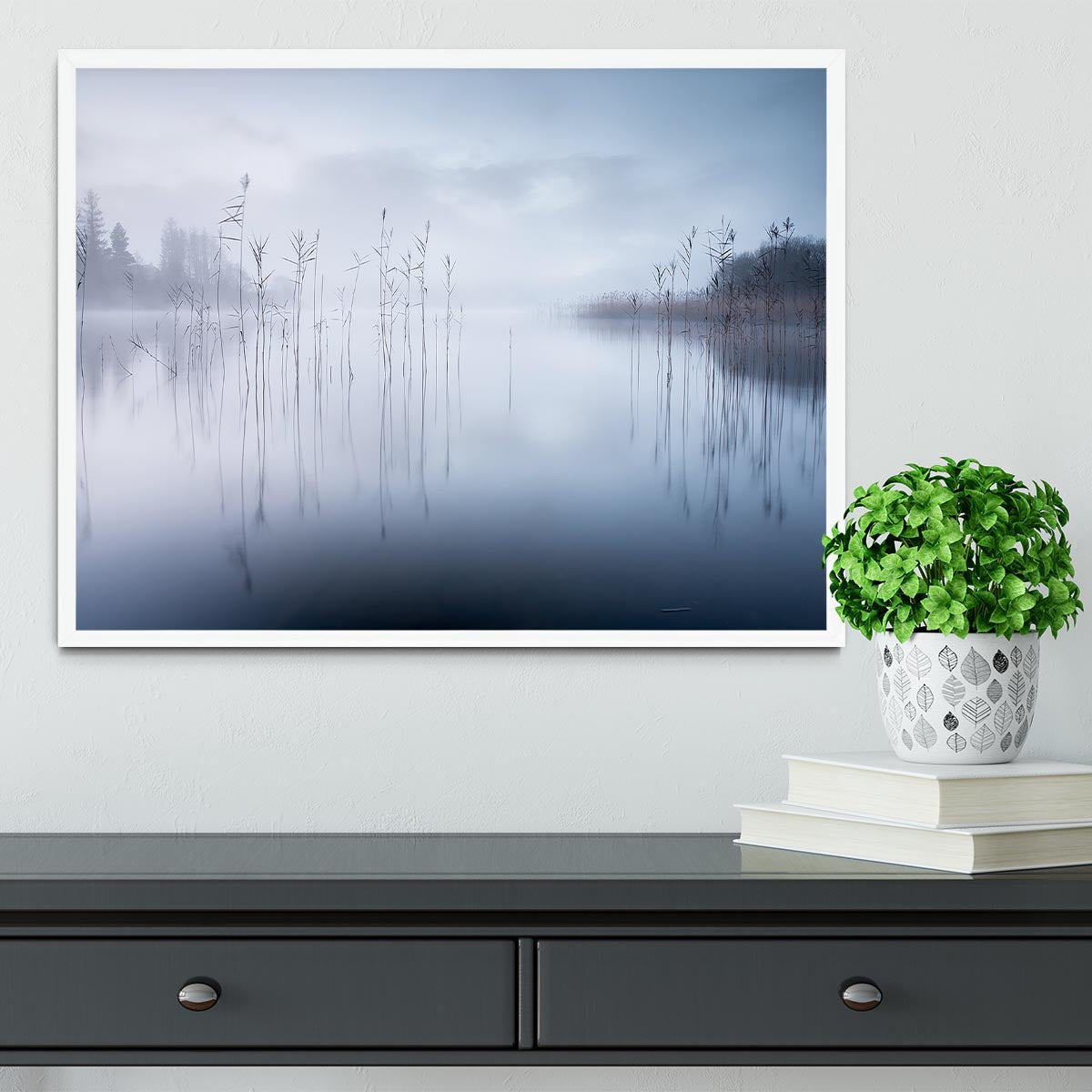 Silky Landscape Lake Framed Print - Canvas Art Rocks -6