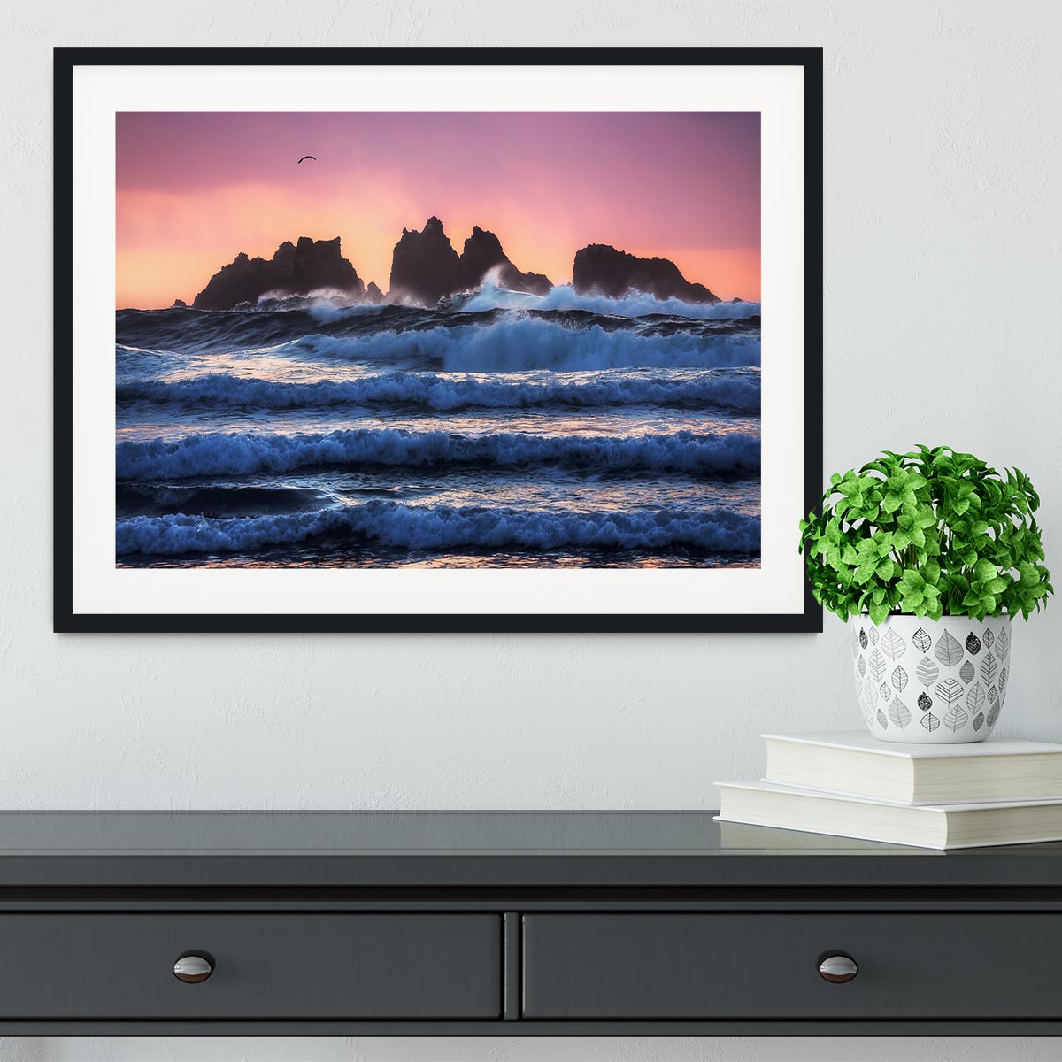 Bandon Beach Layers Framed Print - Canvas Art Rocks - 1