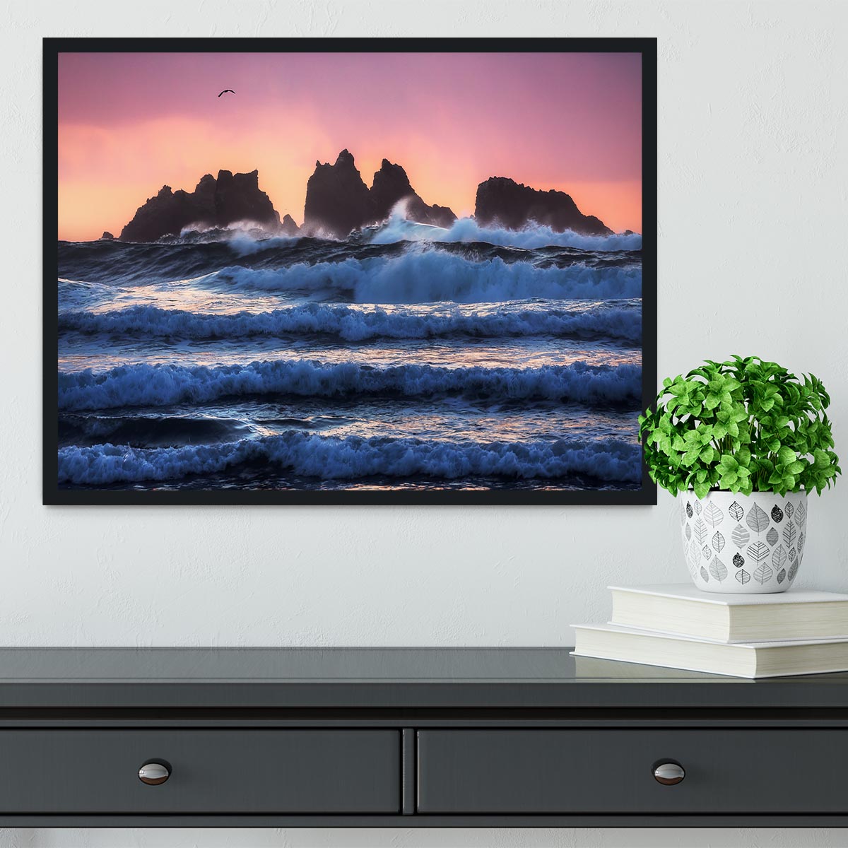 Bandon Beach Layers Framed Print - Canvas Art Rocks - 2