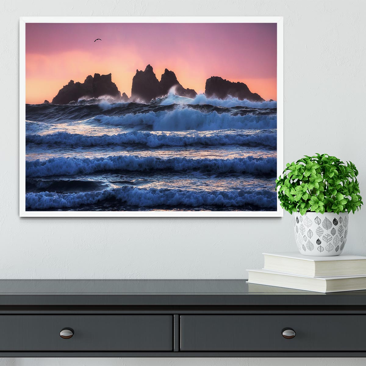 Bandon Beach Layers Framed Print - Canvas Art Rocks -6