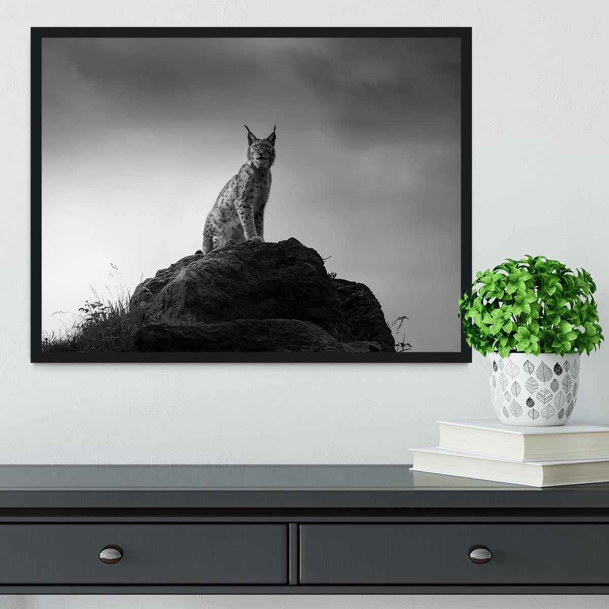 Lynx drama Framed Print - Canvas Art Rocks - 2