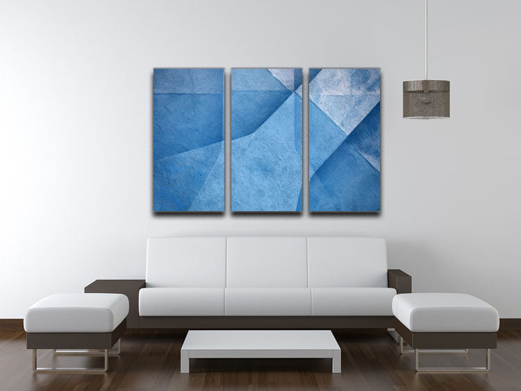 Blue Abstract 3 Split Panel Canvas Print - Canvas Art Rocks - 3