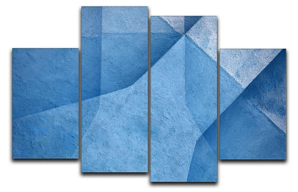 Blue Abstract 4 Split Panel Canvas - Canvas Art Rocks - 1