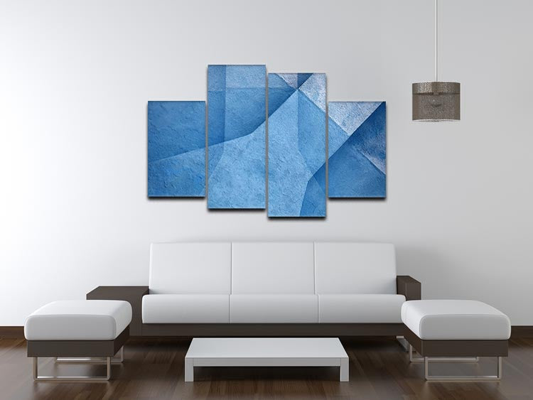 Blue Abstract 4 Split Panel Canvas - Canvas Art Rocks - 3