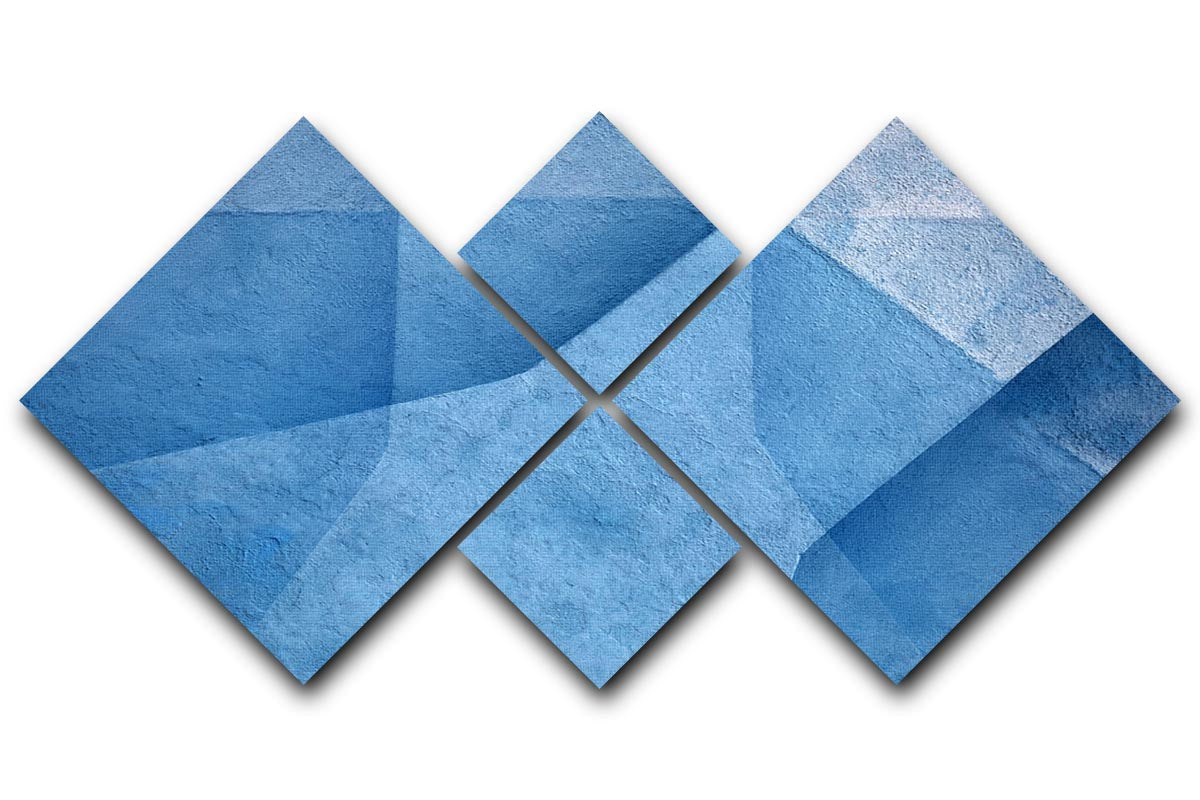 Blue Abstract 4 Square Multi Panel Canvas - Canvas Art Rocks - 1