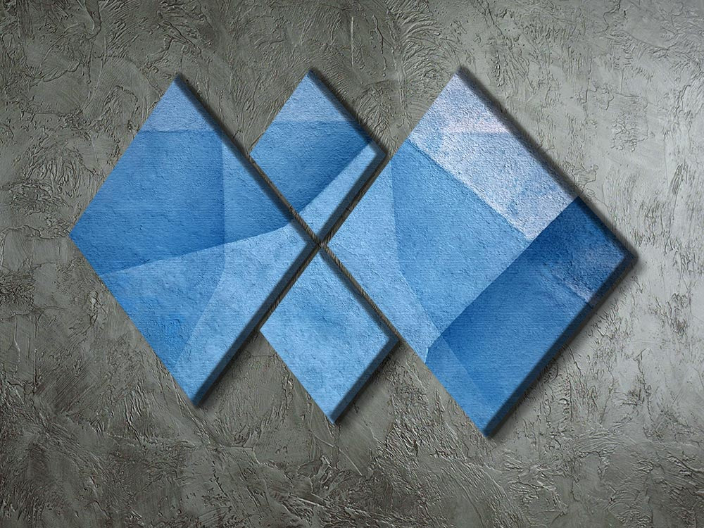 Blue Abstract 4 Square Multi Panel Canvas - Canvas Art Rocks - 2