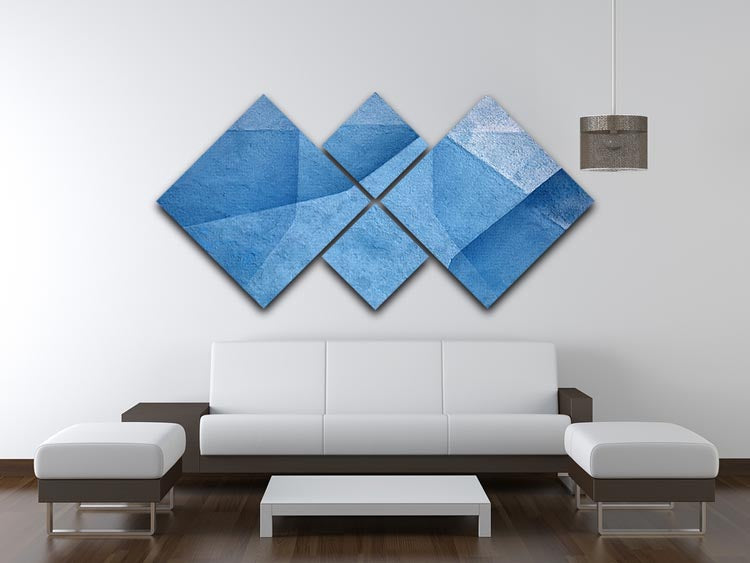 Blue Abstract 4 Square Multi Panel Canvas - Canvas Art Rocks - 3