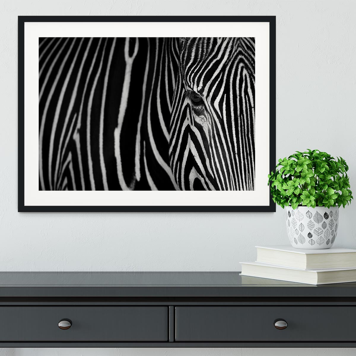 Zebra Pattern Framed Print - Canvas Art Rocks - 1