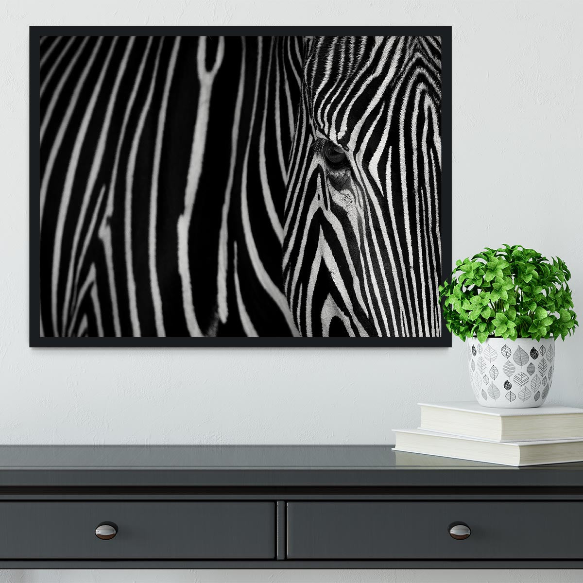 Zebra Pattern Framed Print - Canvas Art Rocks - 2