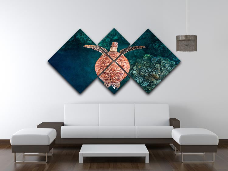 Flying Over The Reef 4 Square Multi Panel Canvas - Canvas Art Rocks - 3