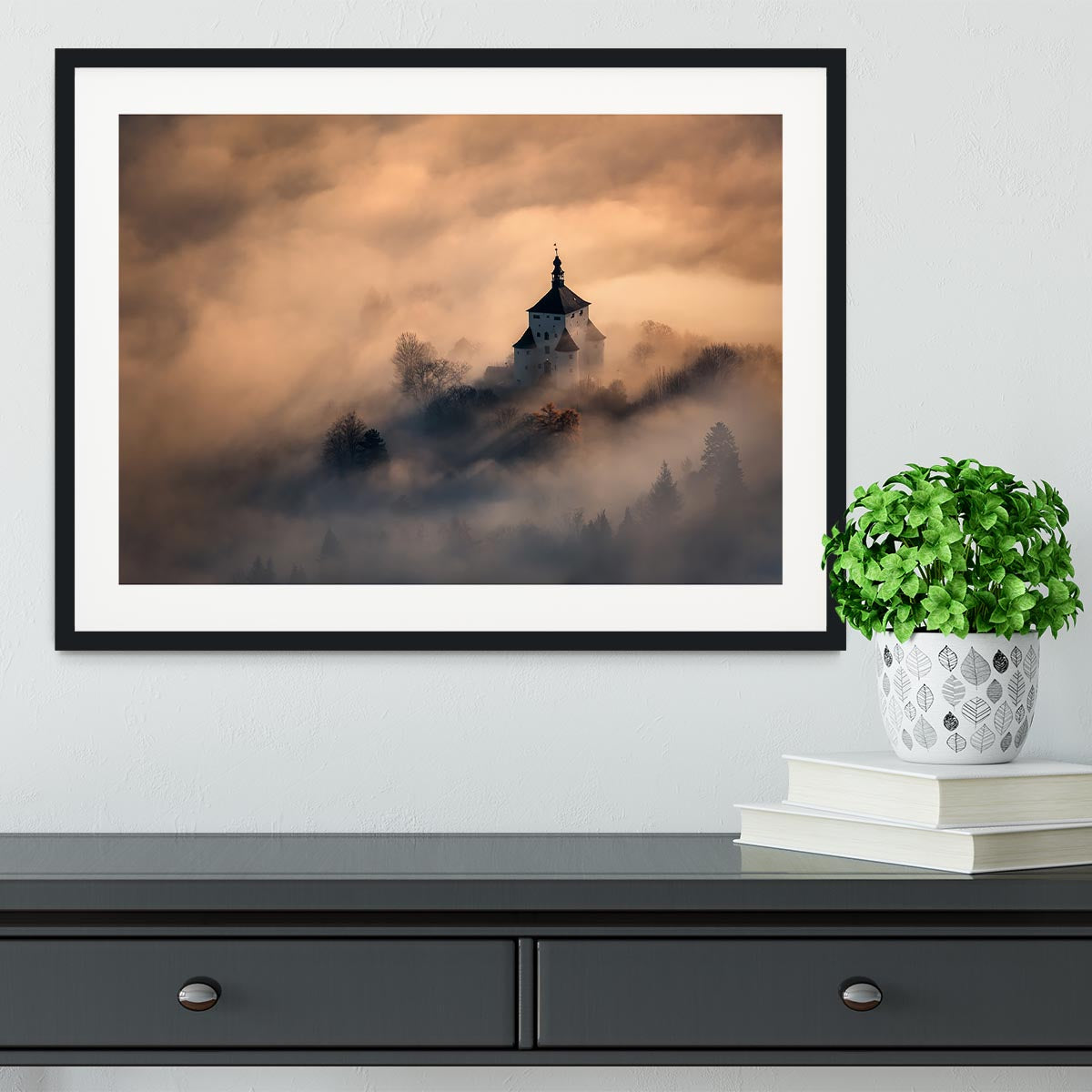 Castle In Fire Framed Print - Canvas Art Rocks - 1