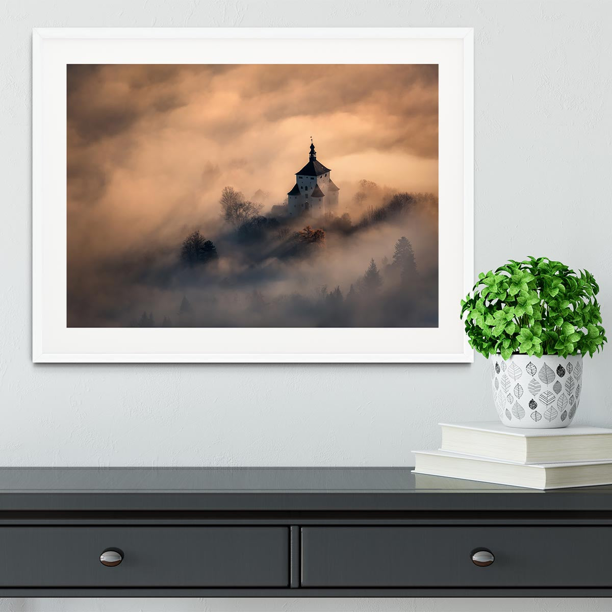 Castle In Fire Framed Print - Canvas Art Rocks - 5