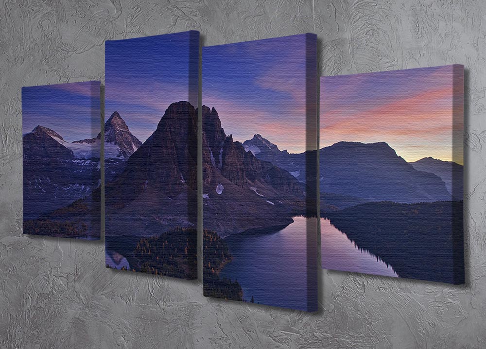 Twilight At Mount Assiniboine 4 Split Panel Canvas - Canvas Art Rocks - 2