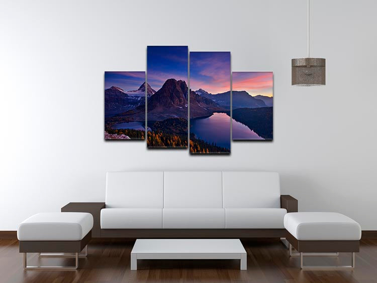Twilight At Mount Assiniboine 4 Split Panel Canvas - Canvas Art Rocks - 3