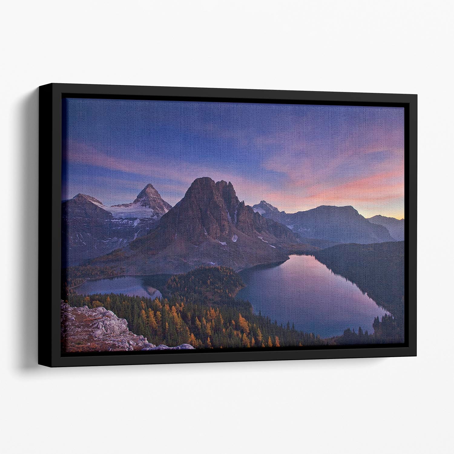 Twilight At Mount Assiniboine Floating Framed Canvas - Canvas Art Rocks - 1
