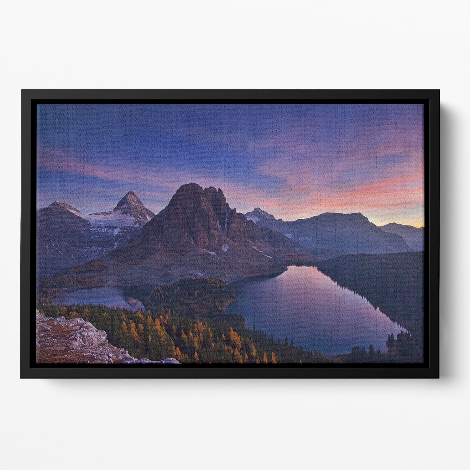 Twilight At Mount Assiniboine Floating Framed Canvas - Canvas Art Rocks - 2