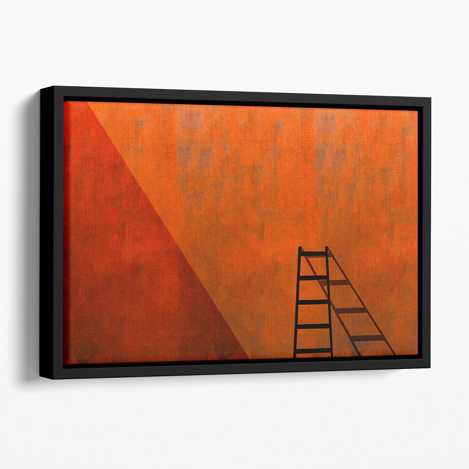 A Ladder And Its Shadow Floating Framed Canvas - Canvas Art Rocks - 1