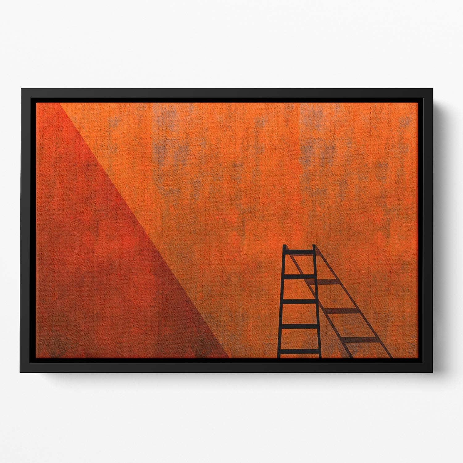 A Ladder And Its Shadow Floating Framed Canvas - Canvas Art Rocks - 2