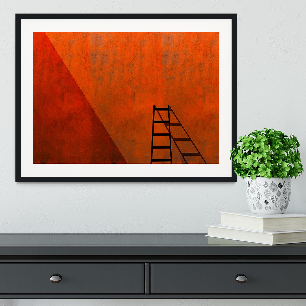 A Ladder And Its Shadow Framed Print - Canvas Art Rocks - 1