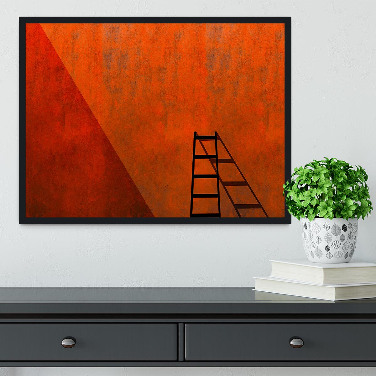 A Ladder And Its Shadow Framed Print - Canvas Art Rocks - 2