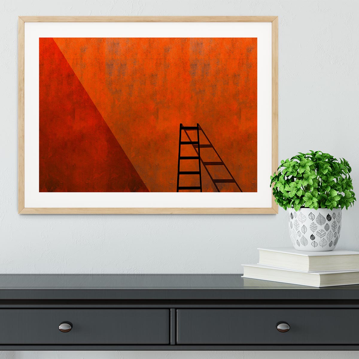 A Ladder And Its Shadow Framed Print - Canvas Art Rocks - 3