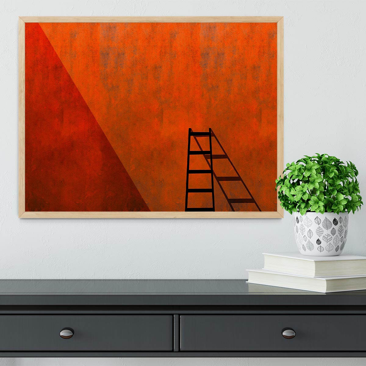 A Ladder And Its Shadow Framed Print - Canvas Art Rocks - 4