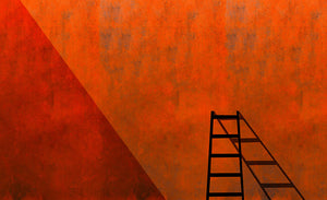 A Ladder And Its Shadow Wall Mural Wallpaper - Canvas Art Rocks - 1