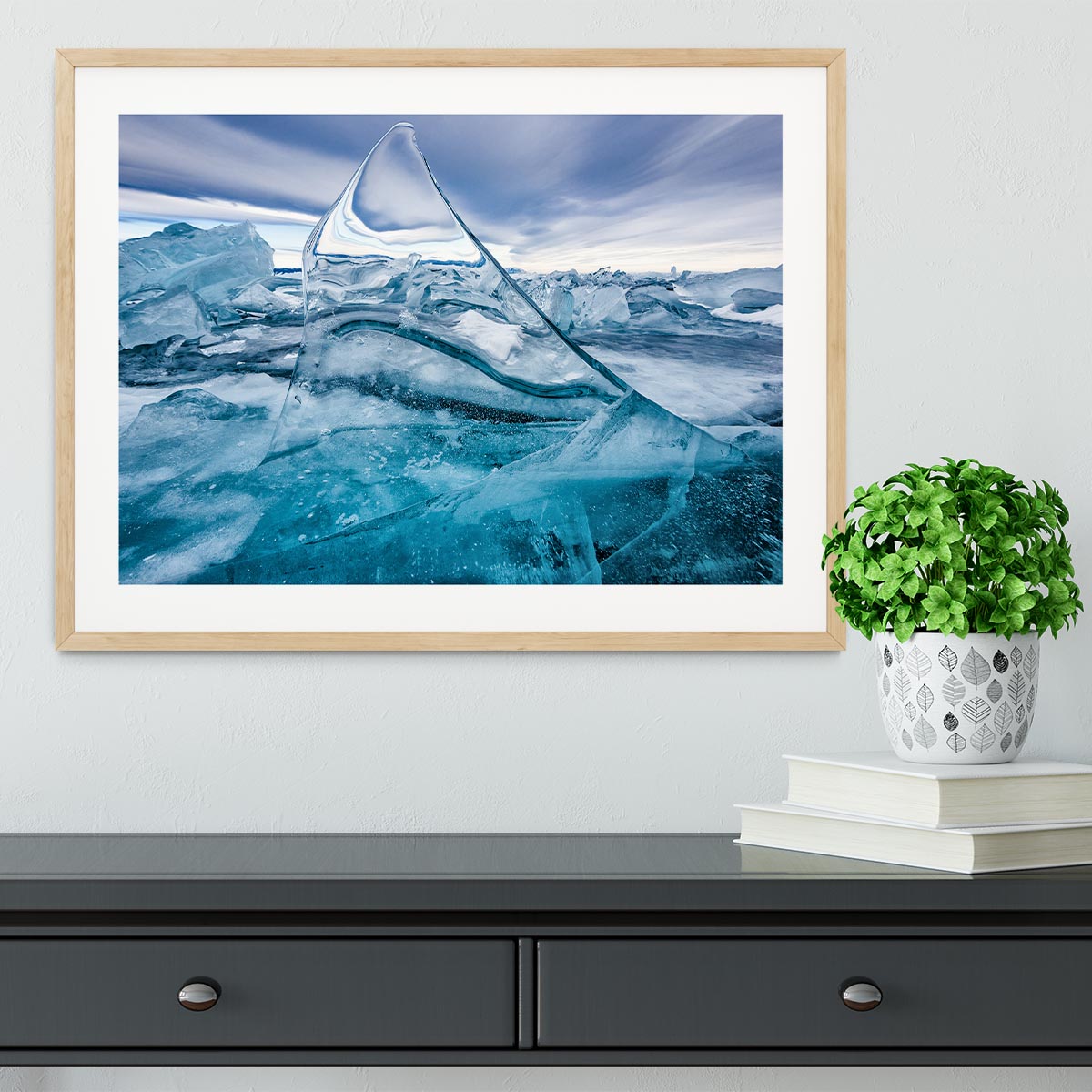 Sail In The Winter Lake Framed Print - Canvas Art Rocks - 3